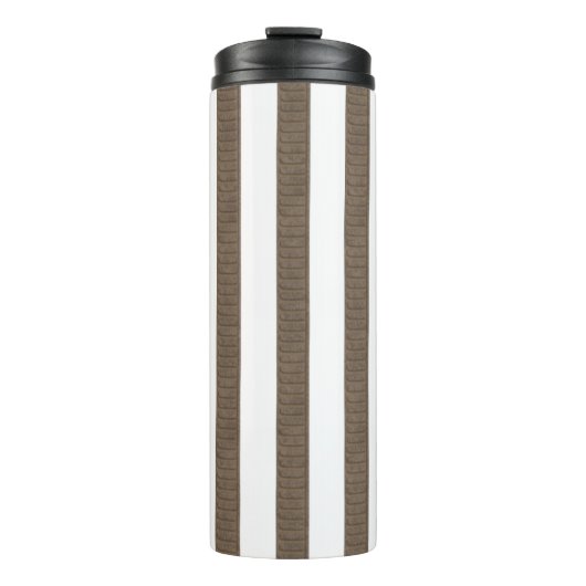 Thermal Tumbler Brown & White Stripe Thermosbeker (Voorkant)