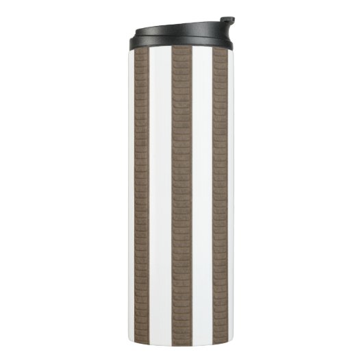 Thermal Tumbler Brown & White Stripe Thermosbeker (Gedraaid links)