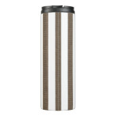 Thermal Tumbler Brown & White Stripe Thermosbeker (Achterkant)