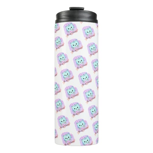 Thermal Tumbler Cat Be Mine Pink Hearts Thermosbeker (Voorkant)