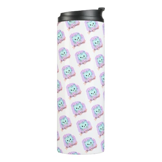 Thermal Tumbler Cat Be Mine Pink Hearts Thermosbeker (Gedraaid links)