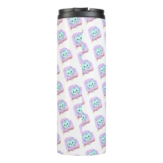 Thermal Tumbler Cat Be Mine Pink Hearts Thermosbeker (Achterkant)