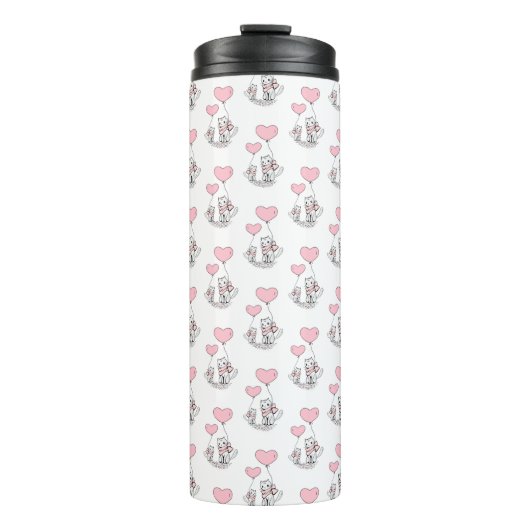 Thermal Tumbler Cat Kitten Pink Hearts Thermosbeker (Voorkant)