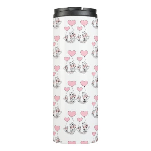 Thermal Tumbler Cat Kitten Pink Hearts Thermosbeker (Achterkant)