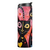 Thermal Tumbler Cat Kitten Red Hearts Thermosbeker (Gedraaid links)