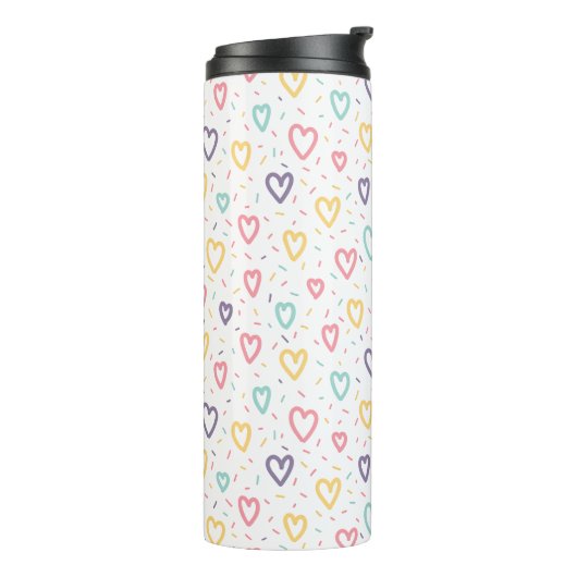 Thermal Tumbler Colorful Hearts Thermosbeker (Gedraaid links)