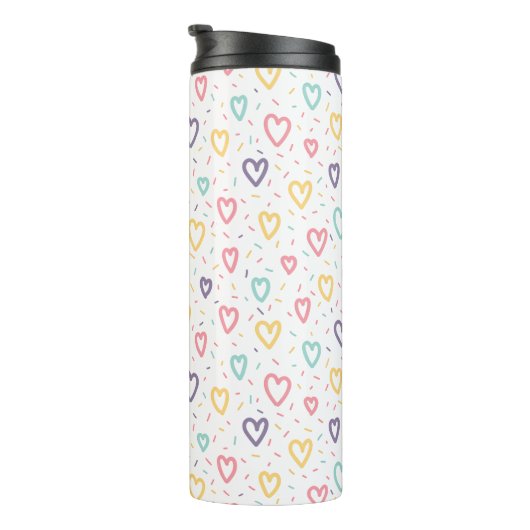 Thermal Tumbler Colorful Hearts Thermosbeker (Geroteerd rechts)