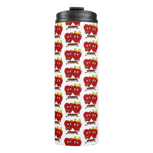 Thermal Tumbler Couple Red Hearts Thermosbeker (Voorkant)
