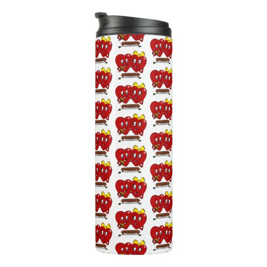 Thermal Tumbler Couple Red Hearts Thermosbeker (Geroteerd rechts)