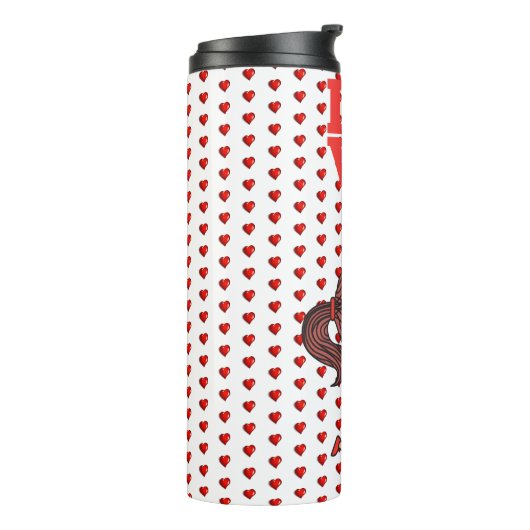 Thermal Tumbler Couple Red Hearts Thermosbeker (Gedraaid links)