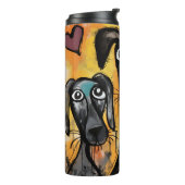 Thermal Tumbler Dog Puppy  Red Hearts Thermosbeker (Gedraaid links)