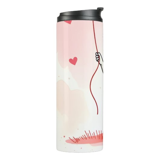 Thermal Tumbler Dog Puppy Red Hearts Thermosbeker (Gedraaid links)