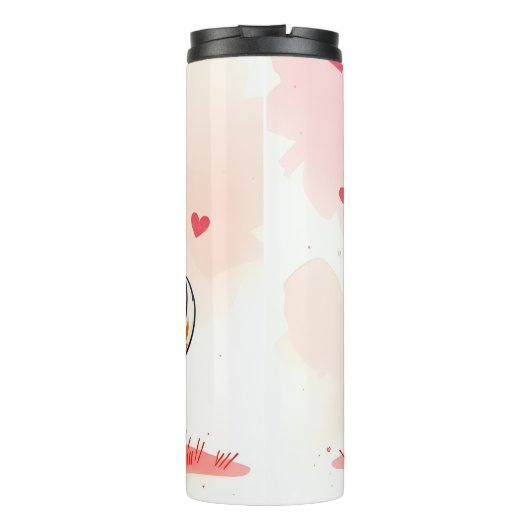 Thermal Tumbler Dog Puppy Red Hearts Thermosbeker (Achterkant)