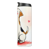 Thermal Tumbler Dog Puppy Red Hearts Thermosbeker (Geroteerd rechts)