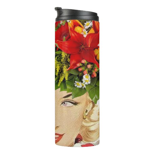 Thermal Tumbler Floral Vintage Thermosbeker (Geroteerd rechts)