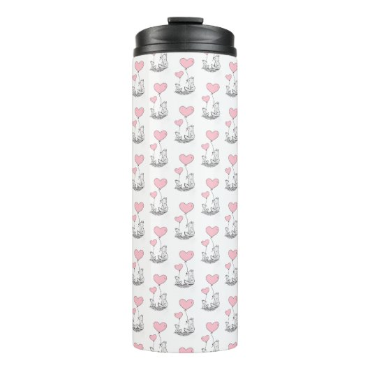Thermal Tumbler Foxy Pink Hearts Thermosbeker (Voorkant)