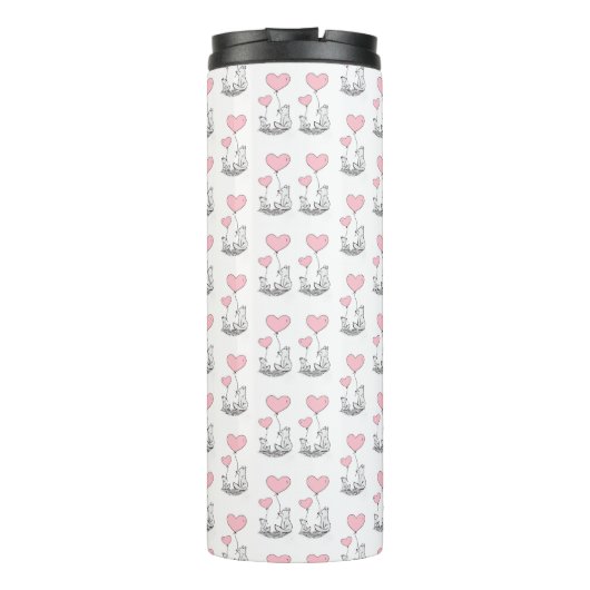 Thermal Tumbler Foxy Pink Hearts Thermosbeker (Achterkant)