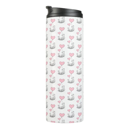 Thermal Tumbler Foxy Pink Hearts Thermosbeker (Geroteerd rechts)