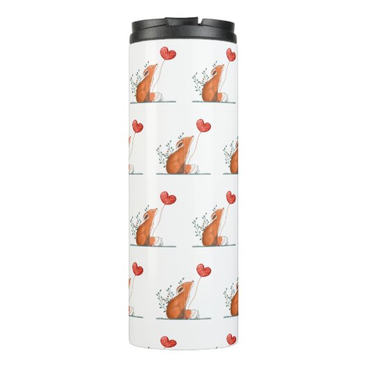 Thermal Tumbler Foxy Red Hearts Thermosbeker (Achterkant)