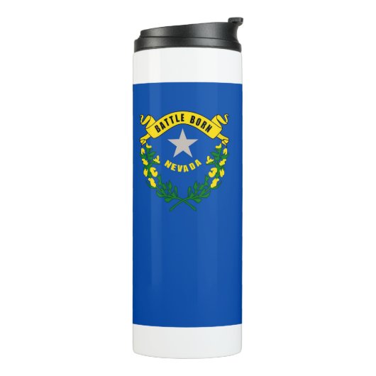 Thermal Tumbler met vlag van Nevada, Verenigde Sta Thermosbeker (Gedraaid links)