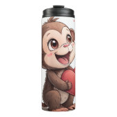 Thermal Tumbler Monkey Red Hearts Thermosbeker (Voorkant)