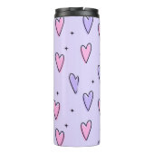Thermal Tumbler Purple Pink Hearts Thermosbeker (Achterkant)