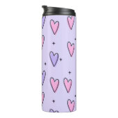 Thermal Tumbler Purple Pink Hearts Thermosbeker (Geroteerd rechts)