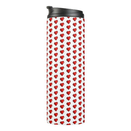Thermal Tumbler Red Hearts  Thermosbeker (Geroteerd rechts)