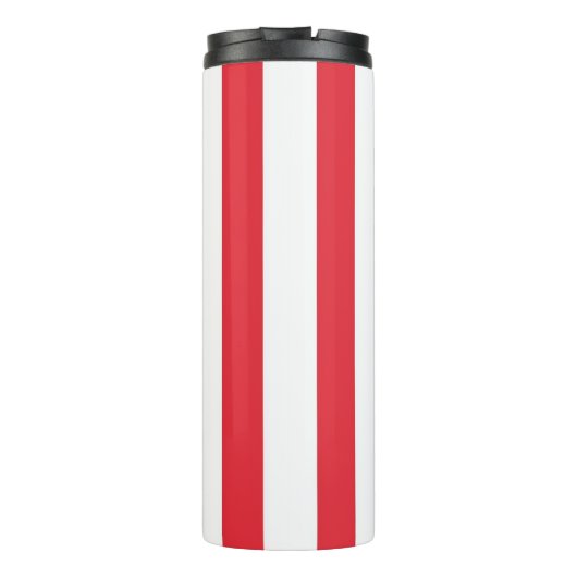 Thermal Tumbler Red & White Stripe Thermosbeker (Achterkant)