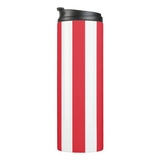 Thermal Tumbler Red & White Stripe Thermosbeker (Geroteerd rechts)