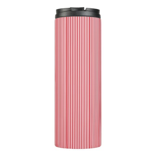Thermal Tumbler Red & White Stripe Thermosbeker (Achterkant)
