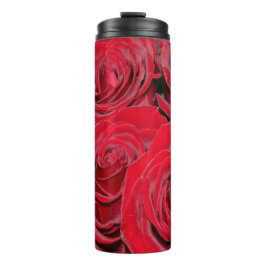 Thermal Tumbler Romantic Red Roses Floral Bouquet Thermosbeker