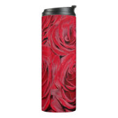 Thermal Tumbler Romantic Red Roses Floral Bouquet Thermosbeker (Gedraaid links)