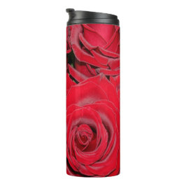 Thermal Tumbler Romantic Red Roses Floral Bouquet Thermosbeker