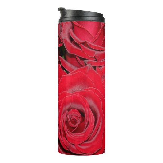 Thermal Tumbler Romantic Red Roses Floral Bouquet Thermosbeker (Geroteerd rechts)