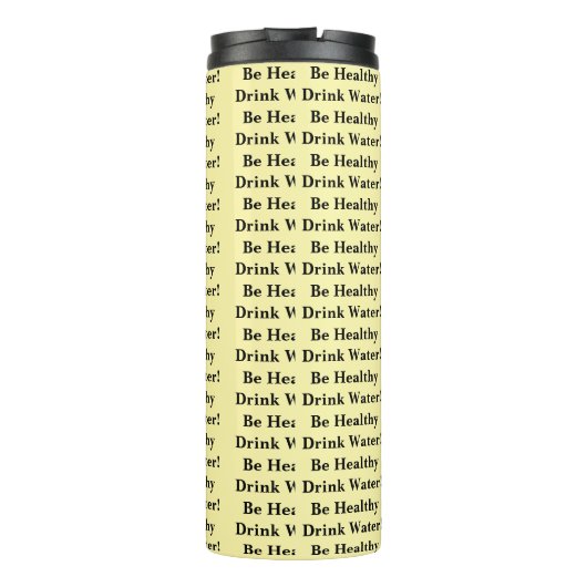 Thermal Tumbler Solid Baby Yellow Be Healthy Water Thermosbeker (Achterkant)