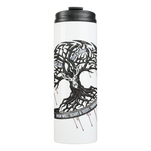 Thermal Tumbler Strength Through Pain motivation  Thermosbeker (Voorkant)