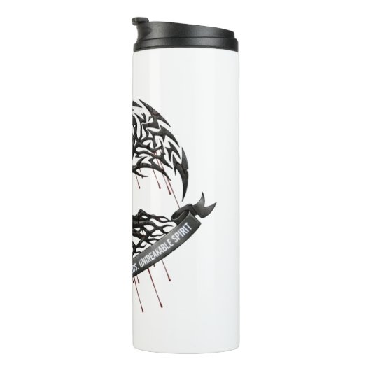 Thermal Tumbler Strength Through Pain motivation  Thermosbeker (Geroteerd rechts)