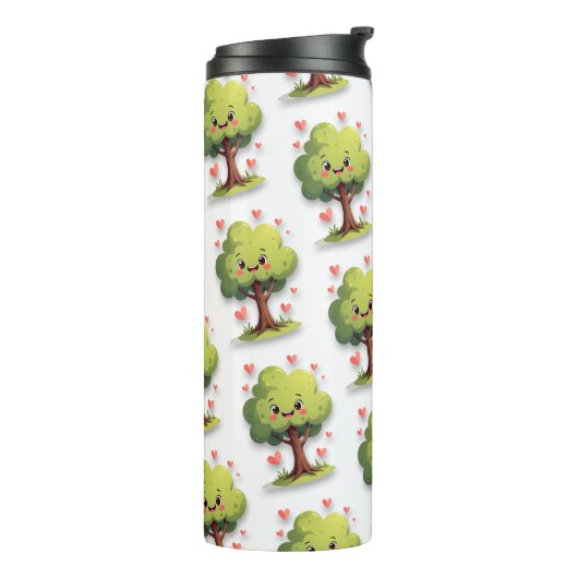 Thermal Tumbler Tree Red Hearts  Thermosbeker (Gedraaid links)
