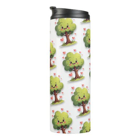 Thermal Tumbler Tree Red Hearts  Thermosbeker (Geroteerd rechts)