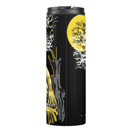 Thermal Tumbler – Urban Tree Owl & Wealth Surreal  Thermosbeker (Achterkant)