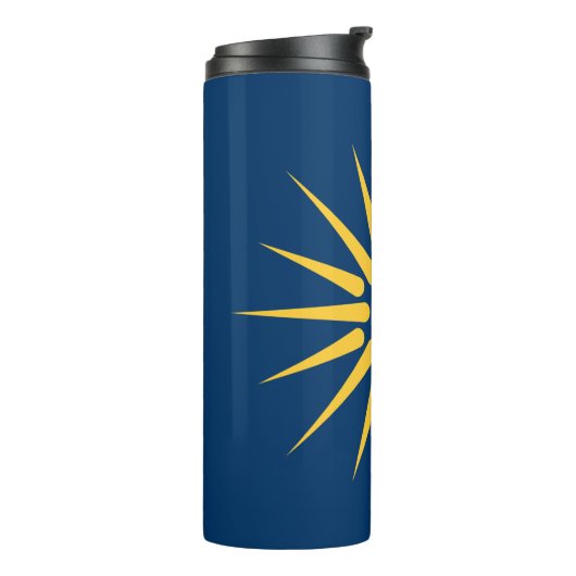Thermal Tumbler with flag of Macedonia, Greece Thermosbeker (Gedraaid links)