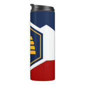 Thermal Tumbler with flag of Utah State, USA Thermosbeker (Geroteerd rechts)