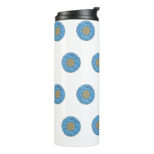 Thermal Tumbler with hand- drawn mandala design Thermosbeker (Gedraaid links)