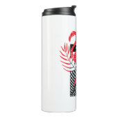 Thermisch glas met rood flamingo patroon thermosbeker (Gedraaid links)