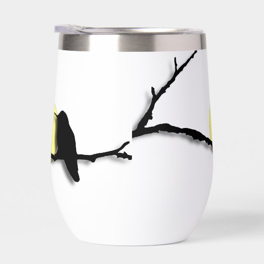 Thermisch wijnglas - Kolibrie op Branch (Rechts)