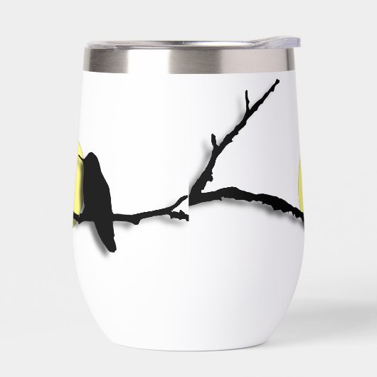 Thermisch wijnglas - Kolibrie op Branch (Links)