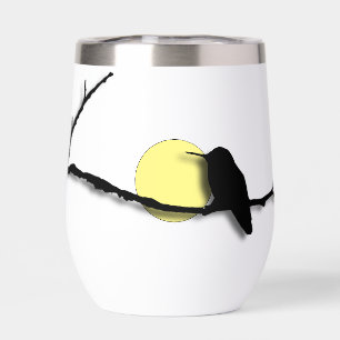 Thermisch wijnglas - Kolibrie op Branch