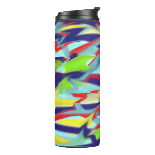 Thermische getumbler - Blauwe Chaos in vormontwerp Thermosbeker (Gedraaid links)