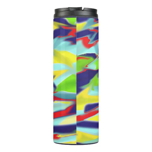 Thermische getumbler - Blauwe Chaos in vormontwerp Thermosbeker (Achterkant)